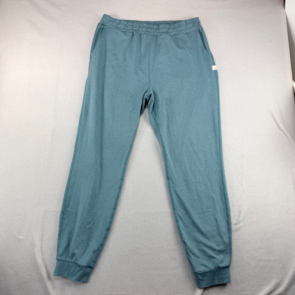 Vuori Performance Joggers Woman L Teal Blue Heathered Activewear Pants Pockets